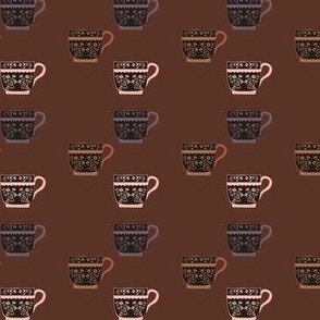 Brown tea cups.
