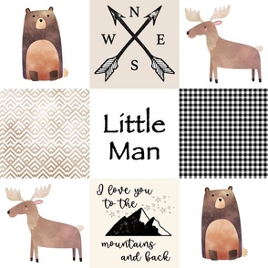 Little Man  Woodland Quilt / Tan