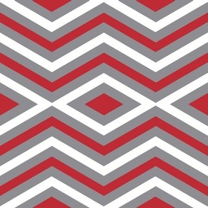 Sweet! - Diamonds & chevrons - red, grey & white