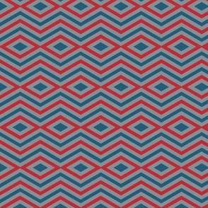 Sweet! - Mini Diamonds & chevrons - red, blue, grey