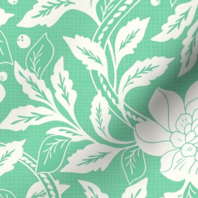 Victorian Florals Camellias Vintage Green by Jac Slade