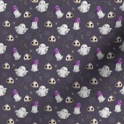 Witchy Ghost on Purple - Small