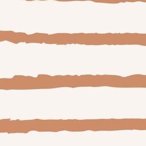 Stripes / big scale / rusty brown beige simple geo minimal organic stripes