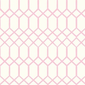 Victorian geometric baby pink on natural white by Jac Slade