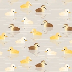 swimming ducks on beige - small