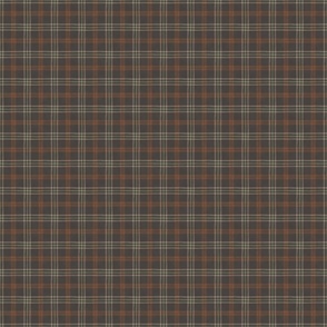 Fall Brown Block Print Plaid - Small Scale