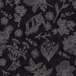 Victorian Floral Poison - black