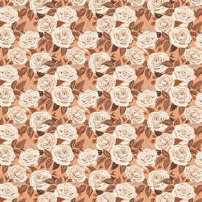 Neutral Roses Pattern - Medium 6x6