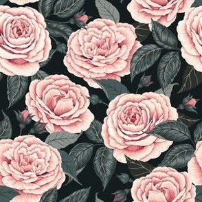 Realm Or Roses Dark Vintage Pattern 6x6