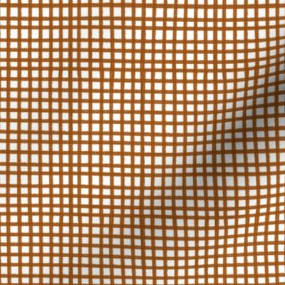 Painted Gingham Check  // Raw Sienna (Small 4" Scale) 