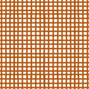 Painted Gingham Check // Burnt Orange (Small 4" Scale)
