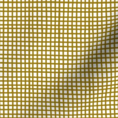 Painted Gingham Check // Mustard Gold  (Small 4" Scale)