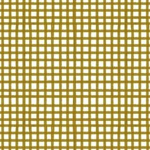 Painted Gingham Check // Mustard Gold  (Small 4" Scale)