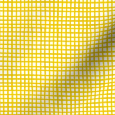 Painted Gingham Check // Sunny Yellow  (Small 4" Scale)