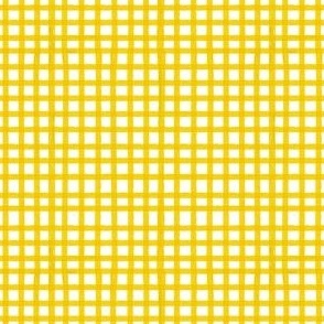 Painted Gingham Check // Sunny Yellow  (Small 4" Scale)