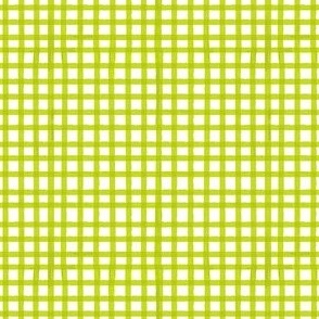 Painted Gingham Check // Spring Chartreuse  (Small 4" Scale)