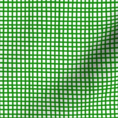 Painted Gingham Check // Grassy Green  (Small 4" Scale)