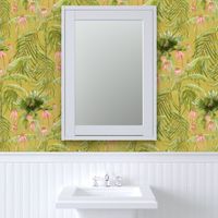 Orchid Tropical Two-on gold green (large scale)