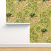 Orchid Tropical Two-on gold green (large scale)