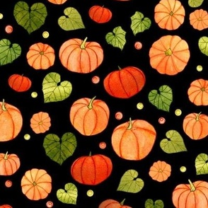 Pumpkin Print Black