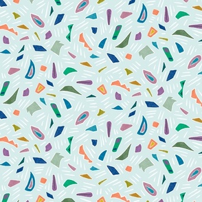 Chameleon Confetti on Light Blue, Small Scale