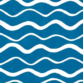 Wavy Lines on Surfer Blue, Large Scale