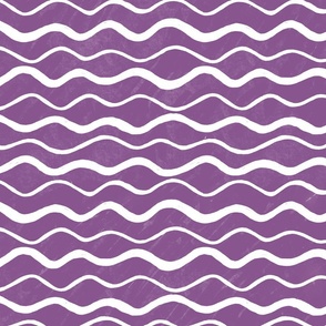 Wavy Stripes on Mermaid Purple, Small Scale