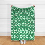 Wavy Stripes on Lizard Green, Large Scale