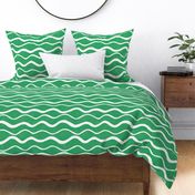 Wavy Stripes on Lizard Green, Large Scale