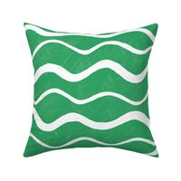 Wavy Stripes on Lizard Green, Large Scale