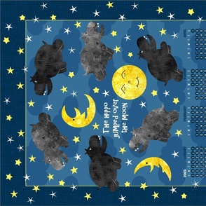 The Hippo Jumped Over the Moon Calendar Wall Hanging 2023