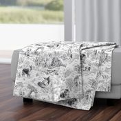 Country Dogs Toile Black and White