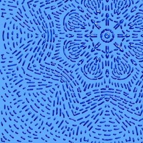 3D Kaleidoscope Mosaic Star on Dark Blue