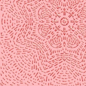 3D Kaleidoscope Mosaic Star on Light Pink