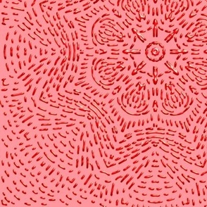 3D Kaleidoscope Mosaic Star on Dark Pink