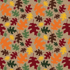 Colorful Oak Leaves and Polka Dots
