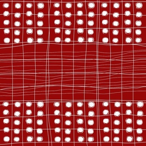 White checkered Lines on Red Background