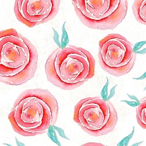Watercolor Roses Soft Red - XL