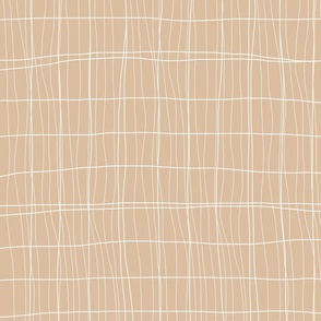 Checkered White Lines on Tan Background