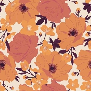 True Romance - Floral - Orange