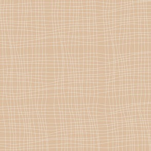 White Checkered Lines on Tan Background