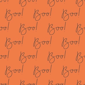 Boo Hand Lettered Orange and Charcoal Grey Black - Large Scale