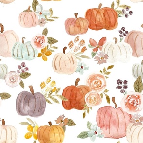 princess pumpkins and soft autumn florals 