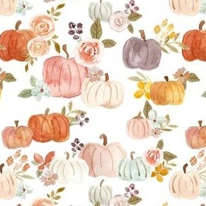 princess pumpkins and soft autumn florals - small