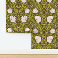 William Morris Pimpernel - 1338 large - Pink and Chartreuse