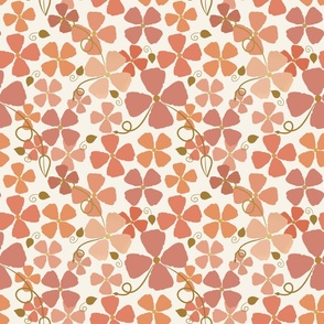 Tossed Pink and Peach Floral