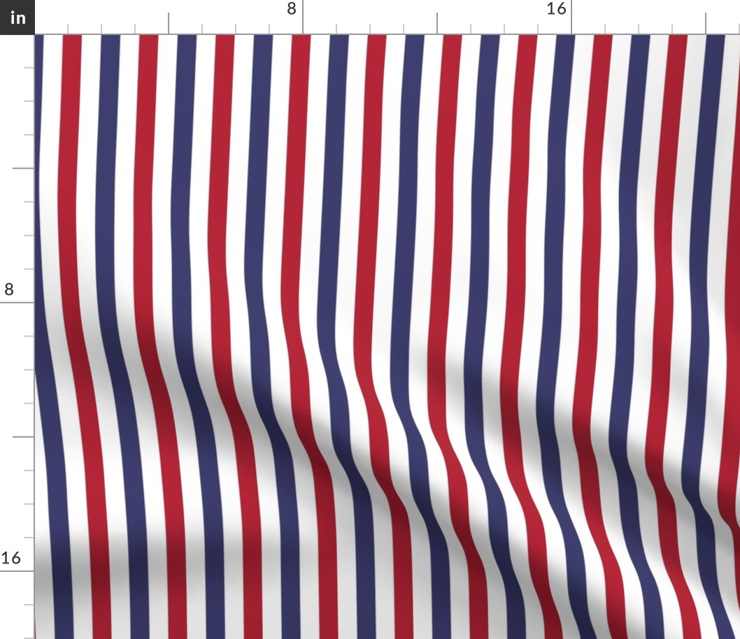 1/2 inch Flag Red, White and Blue Alternating V Stripes