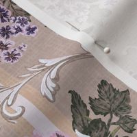 Victorian Floral Peony Bark Cloth