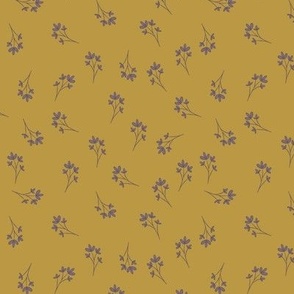 Small floral on mustard