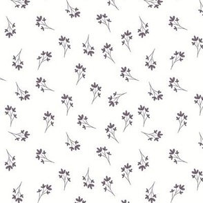 Simple tossed floral on white